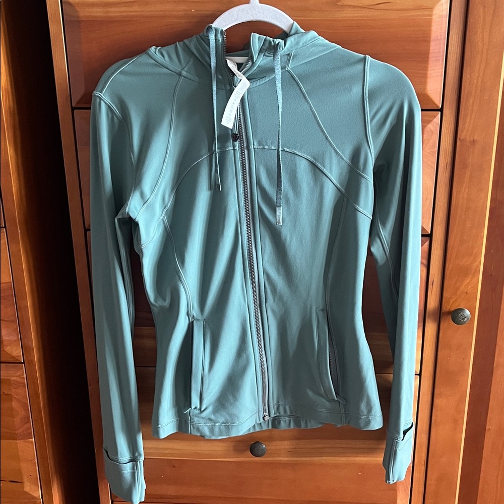 Lululemon Define Hooded Jacket Nulu | Blueish Green | Size 6 EUC